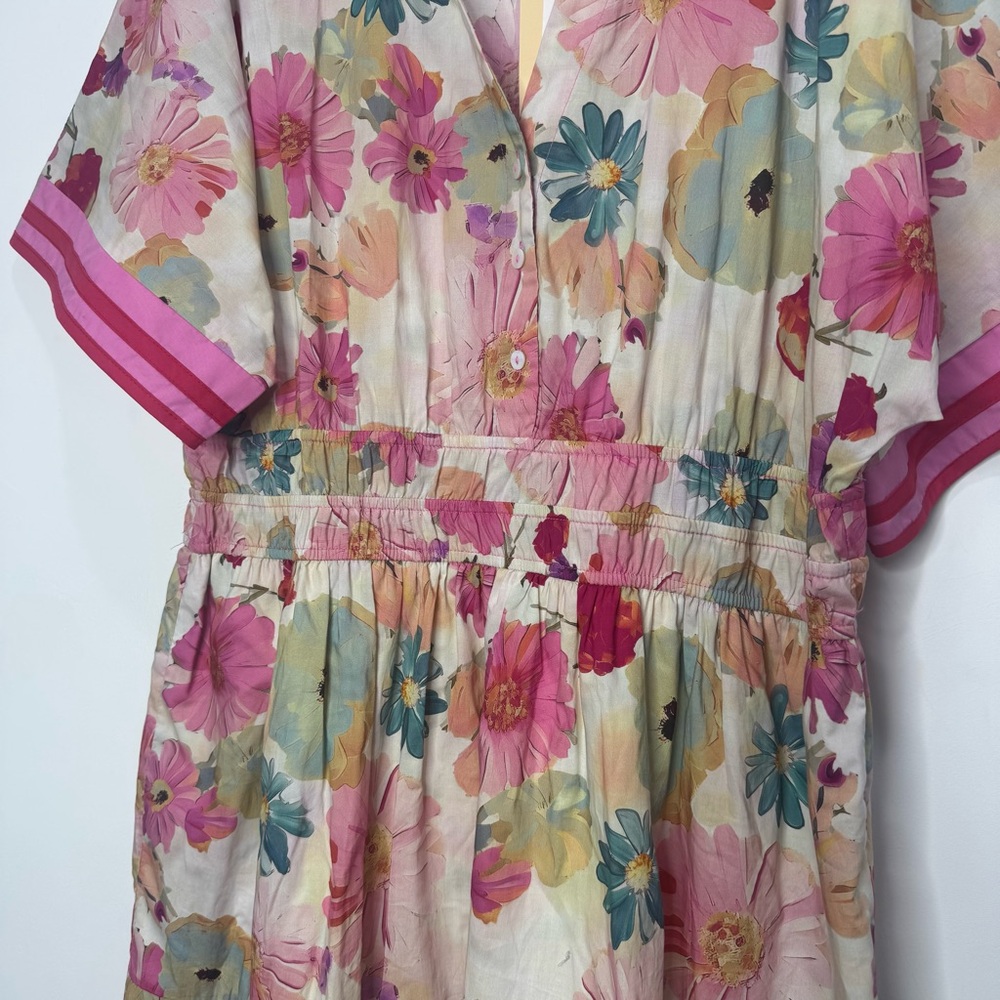 NWT Anthropologie Entro “Violet & Vanilla” Floral Tiered Maxi Dress Plus Size 1X - Picture 4 of 12
